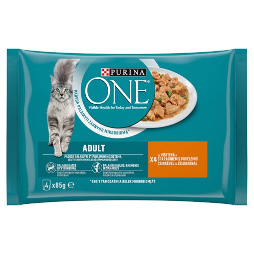 Purina One csirkével és zöldbabbal nedves macskaeledel 4 x 85 g (340 g)