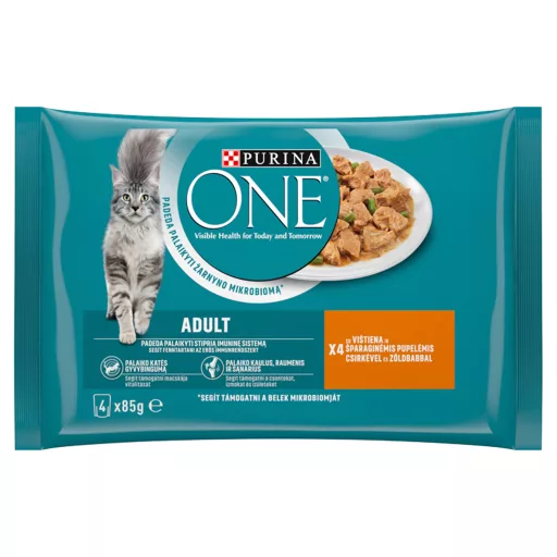 Purina One csirkével és zöldbabbal nedves macskaeledel 4 x 85 g (340 g)