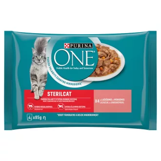   Purina One nedves macskaeledel 4x85g Lazaccal és Sárgarépával