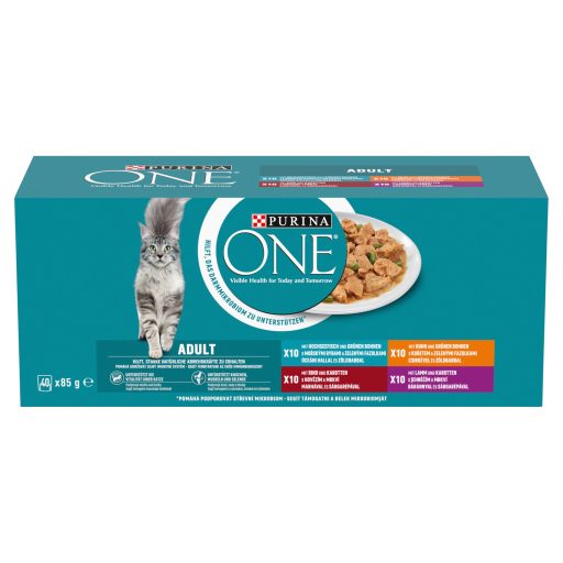 Purina One teljes értékű állateledel felnőtt macskák számára 40 x 85 g (3400 g)