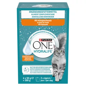   Purina One Hydralife kiegészítő állateledel felnőtt macskáknak csirke ízesítéssel 6 x 50 g (300 g)