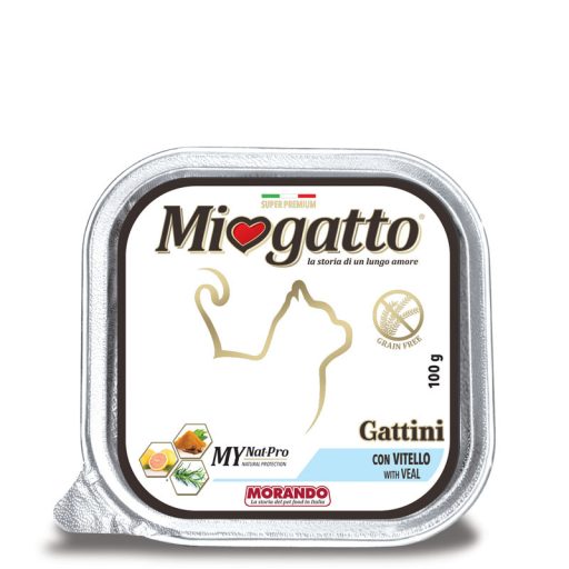 Miogatto Paté pástétom 100g borjú kittens kiscicáknak