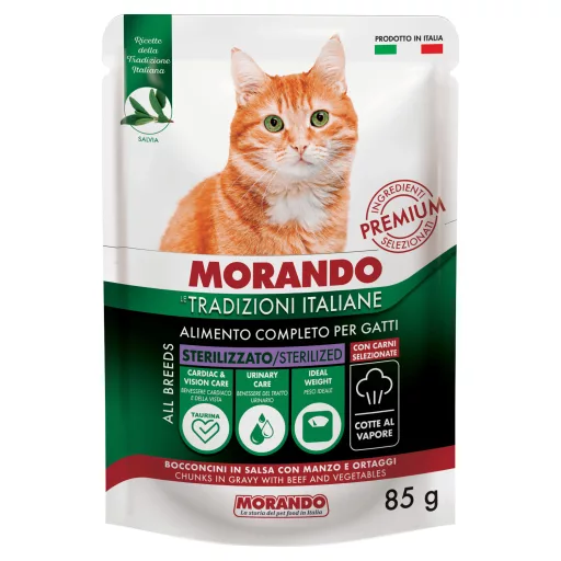 Morando TI nedves macskaeledel 85g marhahússal és zöldségekkel zselés