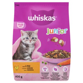   Whiskas Junior teljes értékű szárazeledel kölyökmacskáknak csirkével 800 g