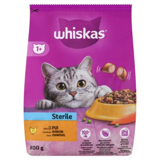   Whiskas Sterile teljes értékű szárazeledel felnőtt macskák számára csirkével 800 g