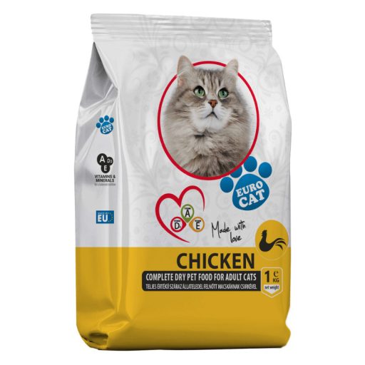 Eurocat száraz macskaeledel 1kg Csirke