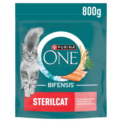 Purina One Sterilcat lazacban és búzában gazdag száraz macskaeledel 800 g