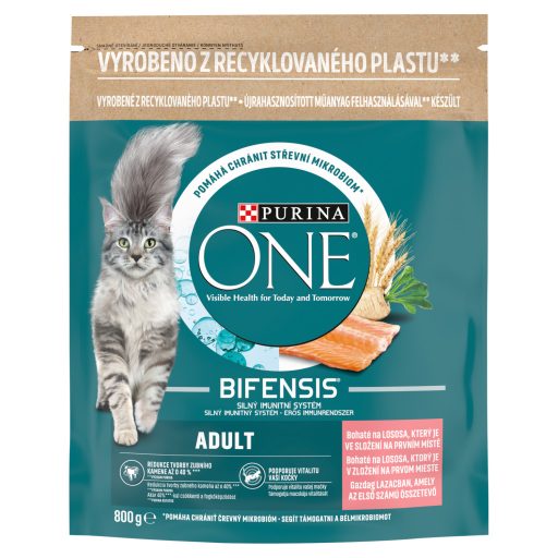 Purina One Adult teljes értékű állateledel felnőtt macskák számára lazaccal 800 g