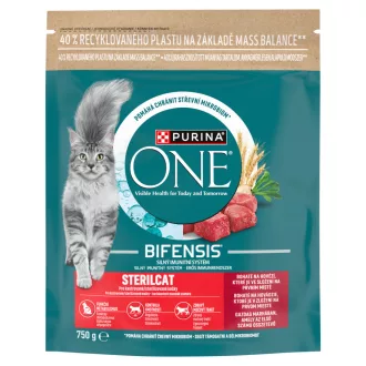   Purina One Sterilcat marhában és búzában gazdag teljes értékű állateledel felnőtt macskáknak 750 g