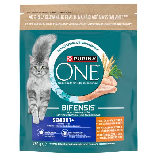 Purina One száraz macskaeledel 750g Senior csirkében gazdag
