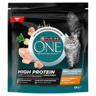   Purina One High Protein csirkében gazdag száraz macskaeledel 650 g