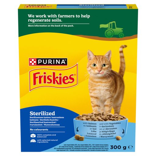 Purina Friskies Steril lazaccal és zöldségekkel száraz macskaeledel 300 g