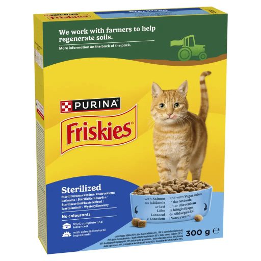 Purina Friskies Steril lazaccal és zöldségekkel száraz macskaeledel 300 g