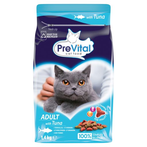 PreVital teljes értékű állateledel felnőtt macskák számára tonhallal 1,4 kg