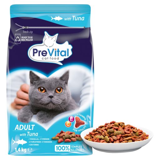 PreVital teljes értékű állateledel felnőtt macskák számára tonhallal 1,4 kg