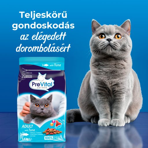 PreVital teljes értékű állateledel felnőtt macskák számára tonhallal 1,4 kg