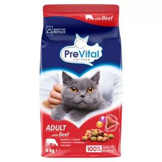   PreVital Teljes értékű állateledel felnőtt macskák számára marhával 4 kg