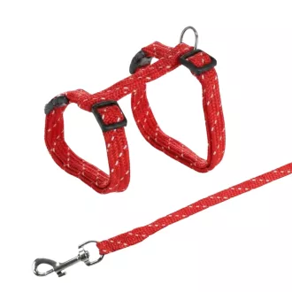 Trixie póráz+hám macskáknak 18-35cm - Piros
