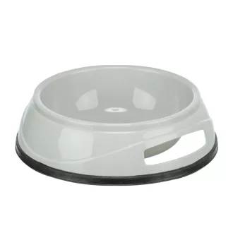 Trixie műanyag tál, talpas, 0,3L, 12 cm - szürke