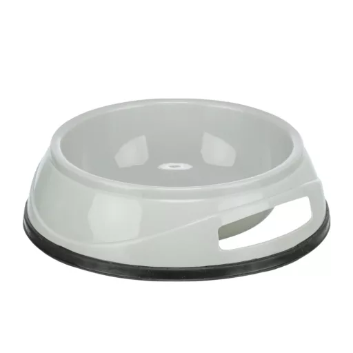 Trixie műanyag tál, talpas, 0,3L, 12 cm - szürke