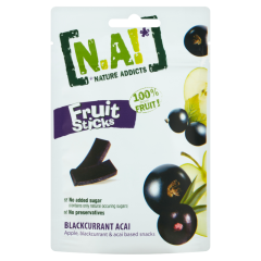 N.A! Fruit Sticks alma, fekete ribiszke és acai sűrített gyümölcspüréből-gyümölcsléből 35 g