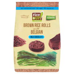 RiceUp! Eat Smart teljes kiőrlésű barna rizs snack tejcsokoládéval 50 g