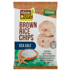 RiceUp! Eat Smart teljes kiőrlésű barna rizs chips tengeri sóval 60 g