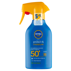 NIVEA SUN Protect & Moisture hidratáló szórófejes naptej FF50+ 270 ml