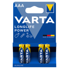 Varta Longlife Power AAA LR03 1,5 V nagy teljesítményű alkáli elem 4 db