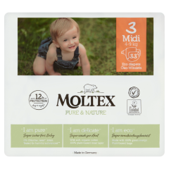 Moltex Pure & Nature ÖKO nadrágpelenka méret: 3 Midi, 4-9 kg, 33 db