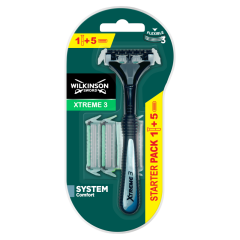 Wilkinson Sword Xtreme3 cserélhető fejes borotva 3 rugalmas pengével + 5 borotvabetét