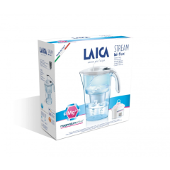 Laica Stream Line vízszűrő kancsó mechanikus kijelzővel fehér és 1db bi-flux szűrővel