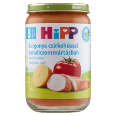 HiPP BIO burgonya csirkehússal paradicsommártásban bébiétel 8 hónapos kortól 220 g