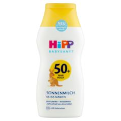 HiPP Babysanft naptej érzékeny bőrre babáknak és gyermekeknek 50+, UVA+UVB szűrővel 200 ml