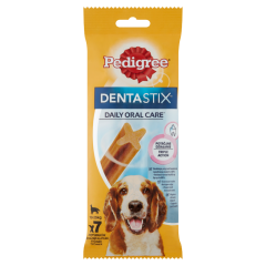 Pedigree DentaStix kiegészítő állateledel 10-25 kg-os, 4 hónapnál idősebb kutyák számára 7 db 180 g
