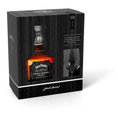 Jack Daniel's Single Barrel különlegesen érlelt Tennessee whiskey pohárral díszdobozban 45% 0,7 l