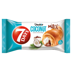 7DAYS Double Max croissant kakaós és kókuszos töltelékkel 80 g