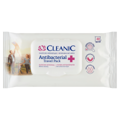 Cleanic Antibacterial Travel Pack nedvesített frissítő törlőkendő 40 db