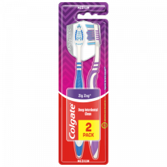 Colgate ZigZag közepes sörtéjű fogkefe 2 db