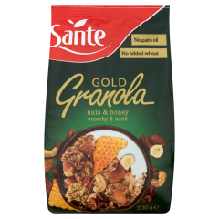Sante Granola Gold teljes kiőrlésű gabonapelyhek olajos magokkal és mézzel 300 g
