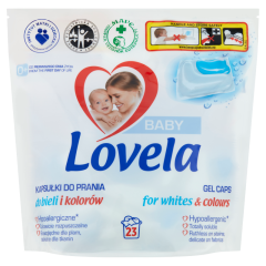 Lovela Baby mosókapszula fehér és színes ruhákhoz, babaruhákhoz és pelenkákhoz 23 mosás 499,1 g