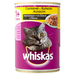 Whiskas teljes értékű nedves eledel felnőtt macskáknak csirkével mártásban 400 g