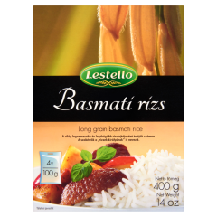 Lestello hosszú szemű fehér basmati rizs 4 x 100 g
