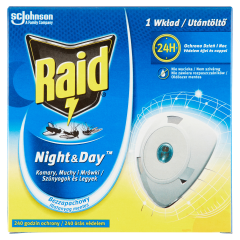 Raid Night & Day 240 órás szúnyog- és légyirtó korong utántöltő 2,25 g