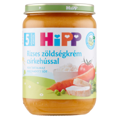 HiPP BIO rizses zöldségkrém csirkehússal bébiétel 5 hónapos kortól 190 g