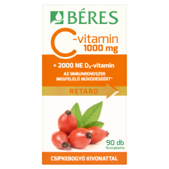 Béres C-vitamin 1000 mg retard filmtabletta csipkebogyó kivonattal 90 db 128 g