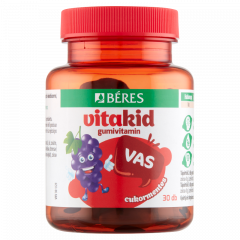 Béres VitaKid Vas cukormentes gumitabletta étrend-kiegészítő 30 x 3 g (90 g)