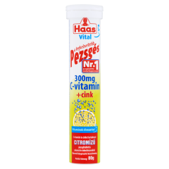 Haas Vital 300 mg C-vitamin + Cink citromízű étrend-kiegészítő pezsgőtabletta 80 g