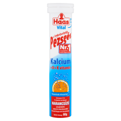 Haas Vital Kalcium + D + K- vitamin narancsízű étrend-kiegészítő pezsgőtabletta 80 g