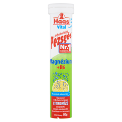Haas Vital magnézium + B6 citromízű étrend-kiegészítő pezsgőtabletta 80 g